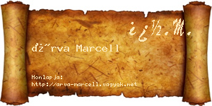 Árva Marcell névjegykártya