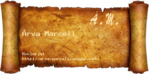 Árva Marcell névjegykártya