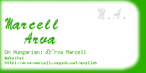 marcell arva business card
